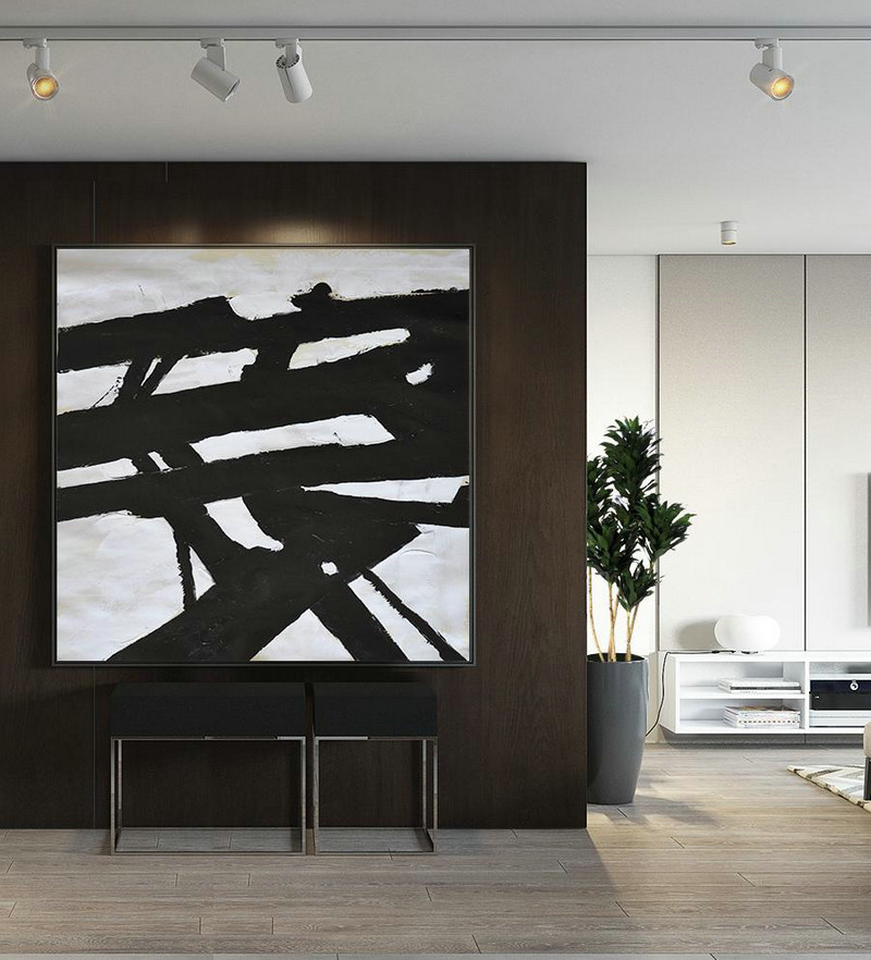 Extra Large Acrylic Painting On Canvas,Oversized Palette Knife Minimalist Painting On Canvas - Canvas Wall Art